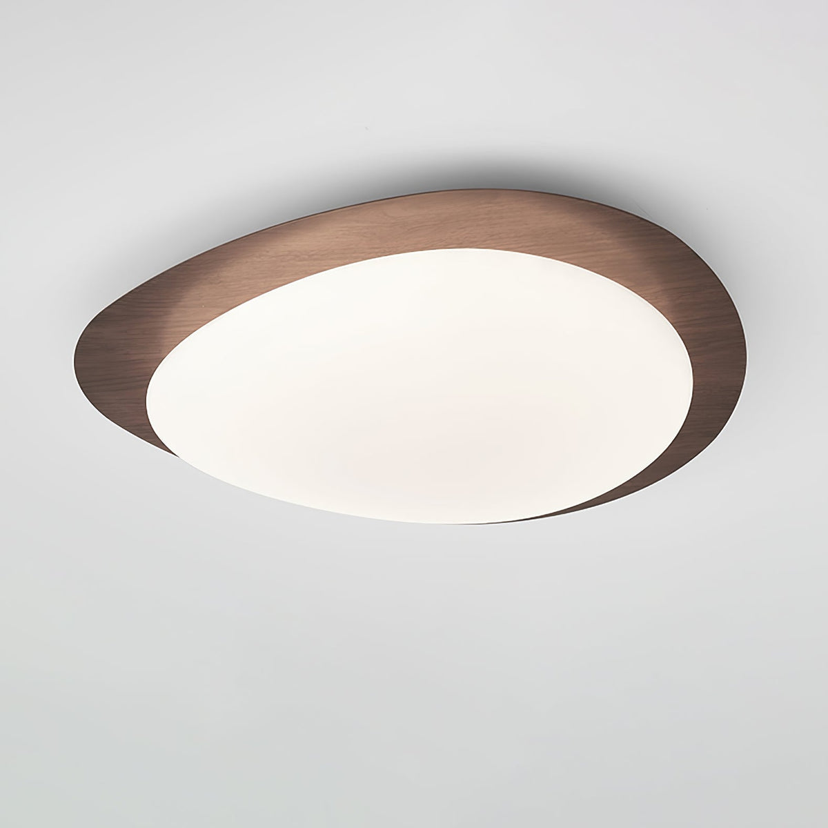 Compact LED Ceiling Lamp 12W Wooden Flush Mount