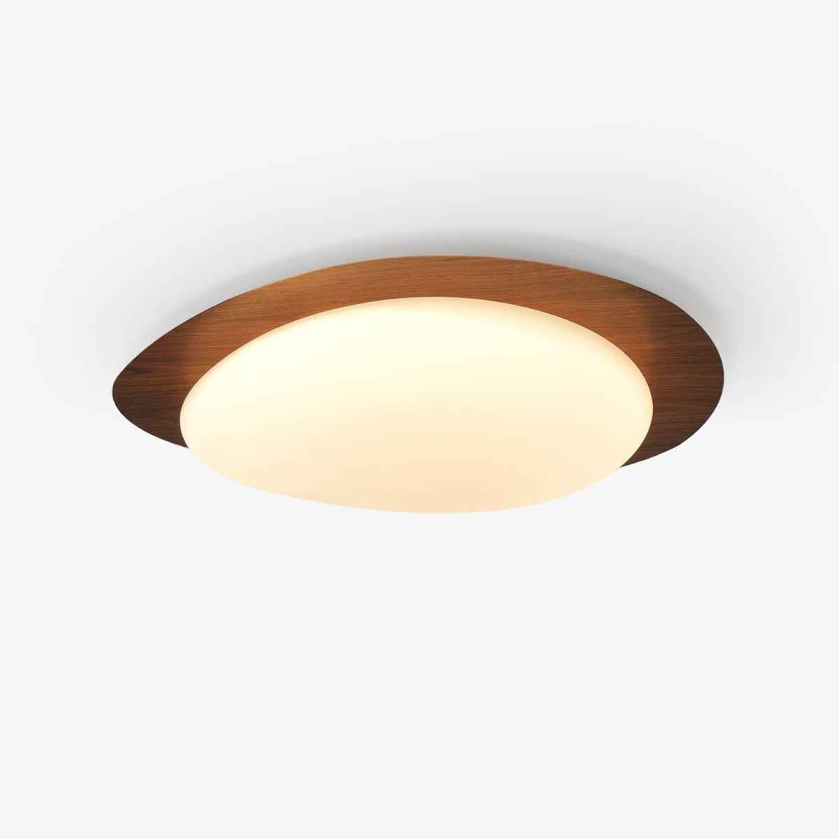 Compact LED Ceiling Lamp 12W Wooden Flush Mount