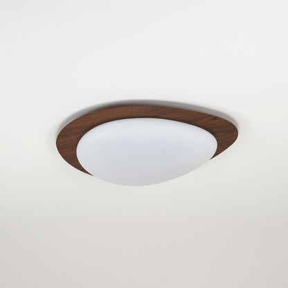 Compact LED Ceiling Lamp 12W Wooden Flush Mount