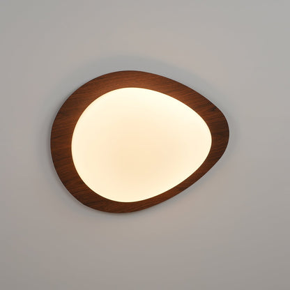 Compact LED Ceiling Lamp 12W Wooden Flush Mount