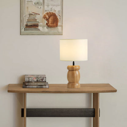 Natural Wood Desk Table Lamp