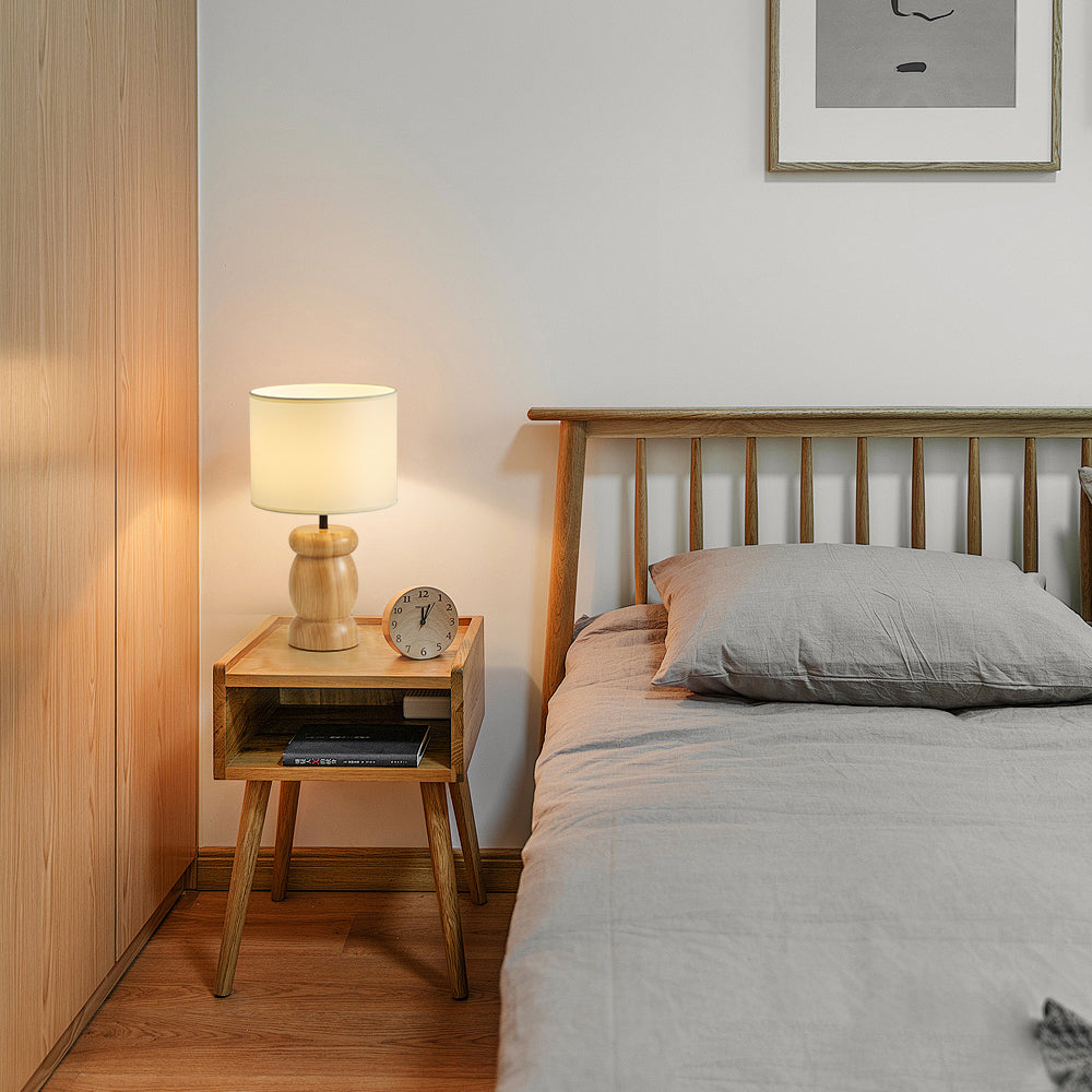 Natural Wood Desk Table Lamp