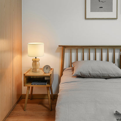 Natural Wood Desk Table Lamp