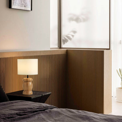 Natural Wood Desk Table Lamp