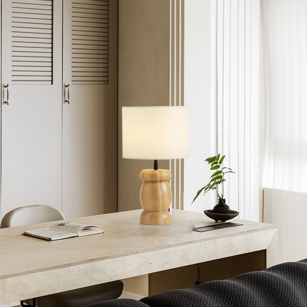 Natural Wood Desk Table Lamp