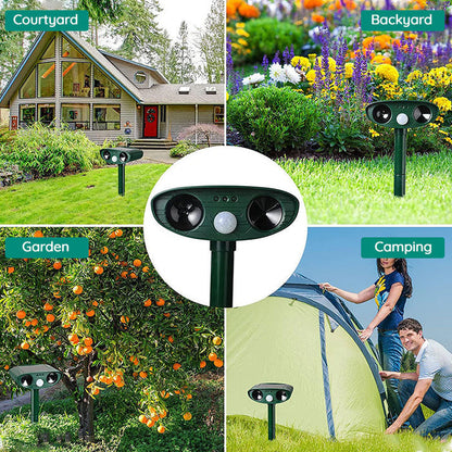 Solar Powered Animal Repellent Ultrasonic Pest Deterrent