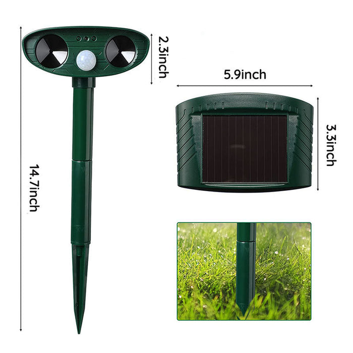 Solar Powered Animal Repellent Ultrasonic Pest Deterrent