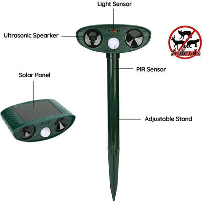 Solar Powered Animal Repellent Ultrasonic Pest Deterrent