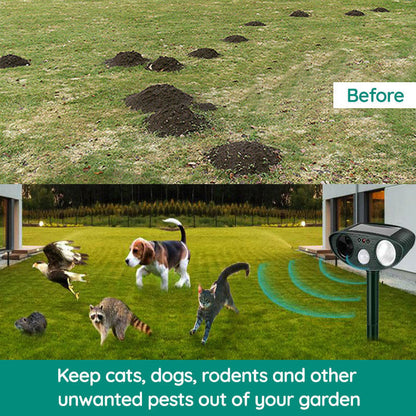 Solar Powered Animal Repellent Ultrasonic Pest Deterrent