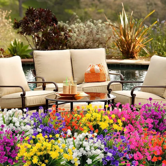 Durable Outdoor Artificial Flowers - 7-Pack - Cofik