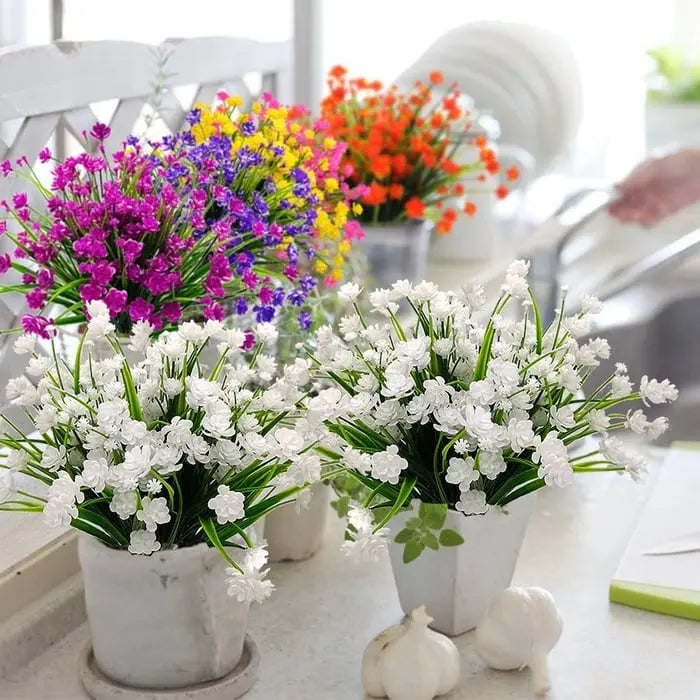 Durable Outdoor Artificial Flowers - 7-Pack