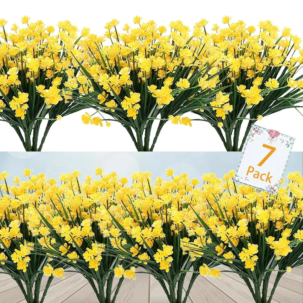 Durable Outdoor Artificial Flowers - 7-Pack