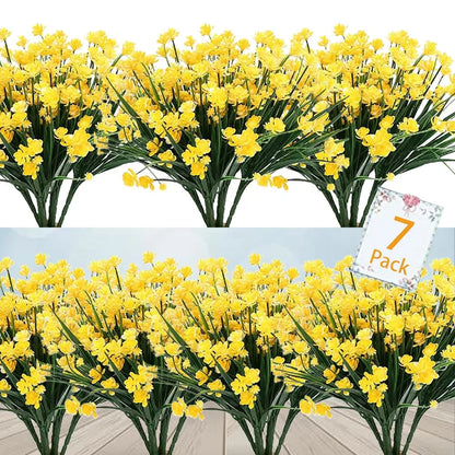 Durable Outdoor Artificial Flowers - 7-Pack