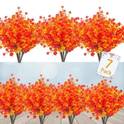Durable Outdoor Artificial Flowers - 7-Pack