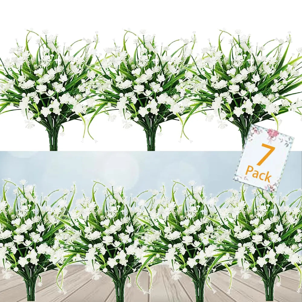 Durable Outdoor Artificial Flowers - 7-Pack
