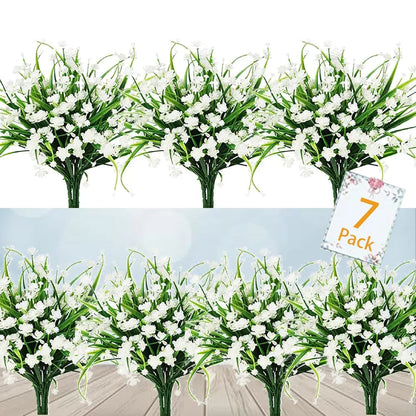 Durable Outdoor Artificial Flowers - 7-Pack