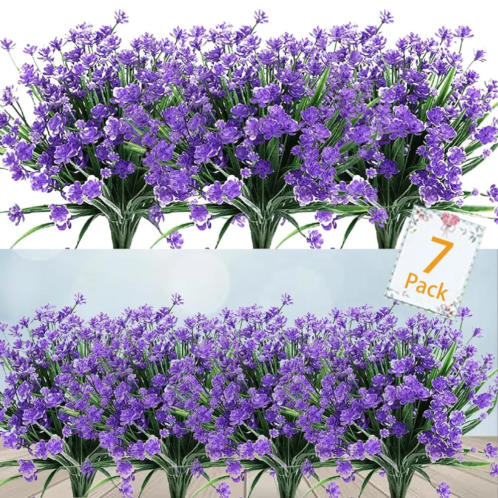 Durable Outdoor Artificial Flowers - 7-Pack