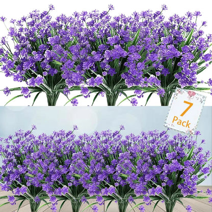Durable Outdoor Artificial Flowers - 7-Pack