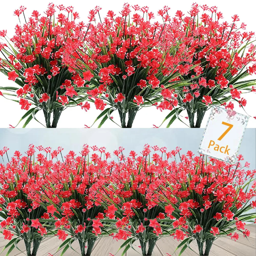 Durable Outdoor Artificial Flowers - 7-Pack