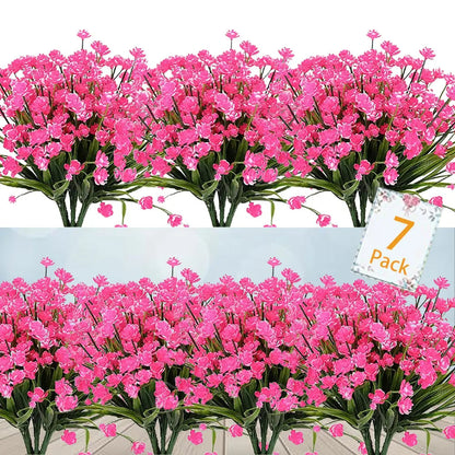 Durable Outdoor Artificial Flowers - 7-Pack