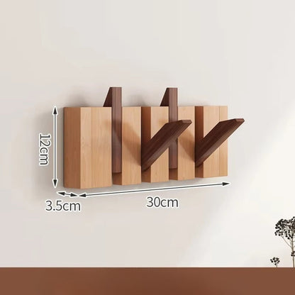 Space Saving Wooden Wall Mount Flip Hook Rack