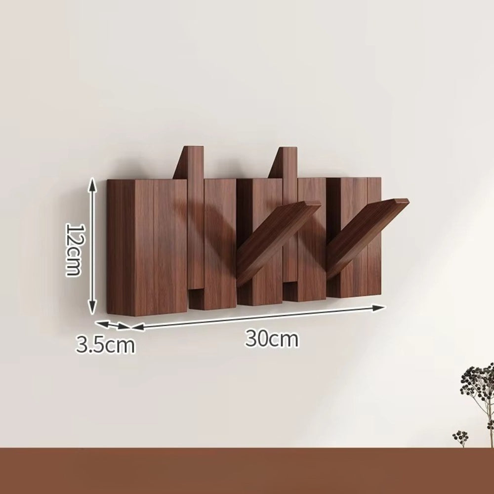 Space Saving Wooden Wall Mount Flip Hook Rack