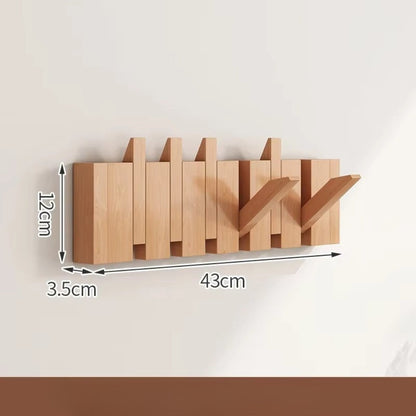 Space Saving Wooden Wall Mount Flip Hook Rack