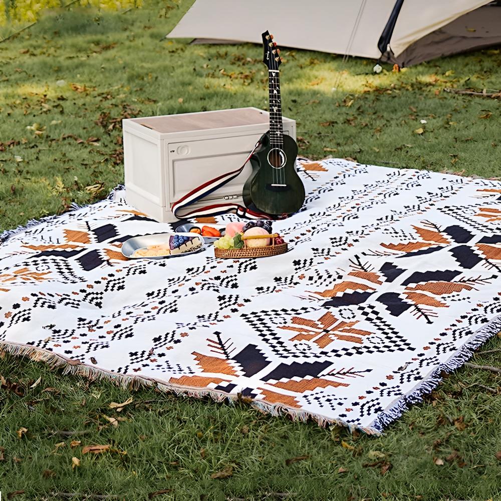 Colorful Outdoor Picnic Blanket - Portable Cotton Mat