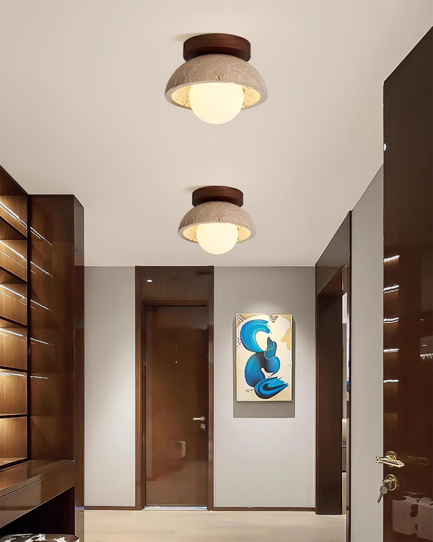 White Marble Indoor Ceiling Light Fixture