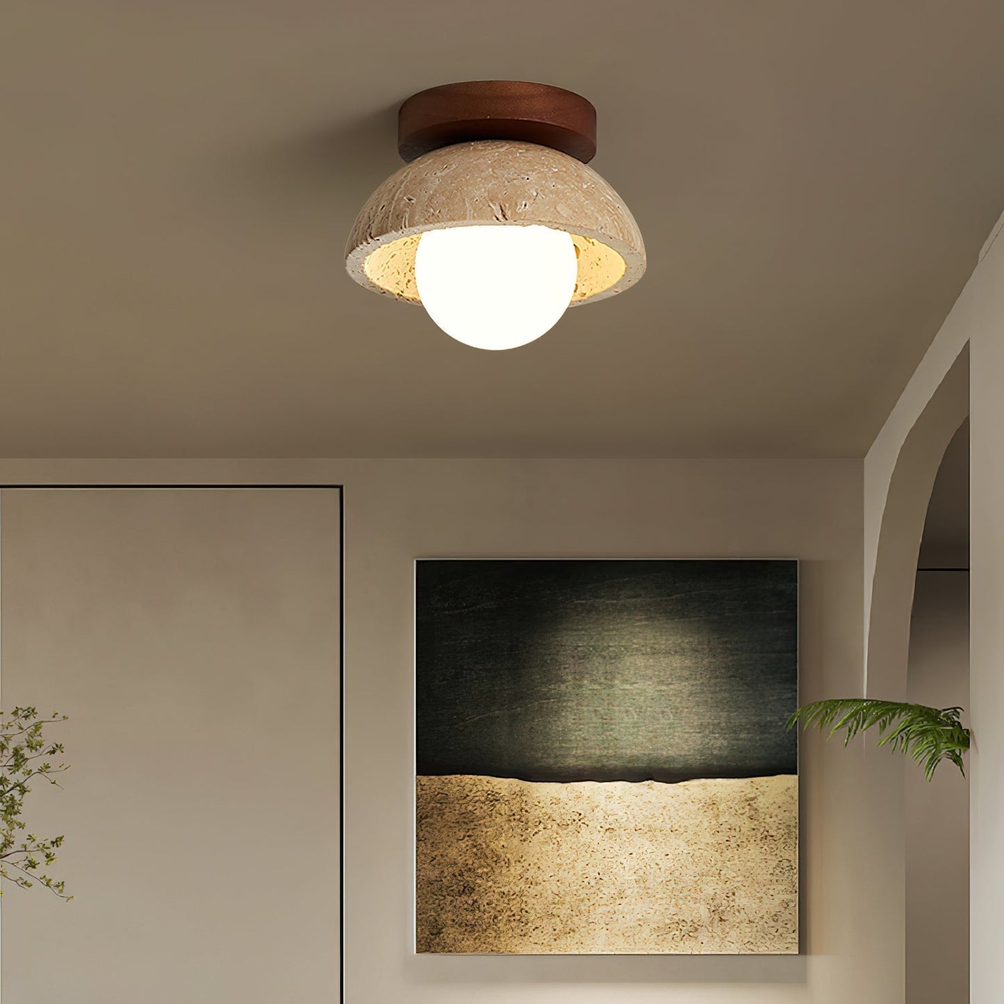 White Marble Indoor Ceiling Light Fixture