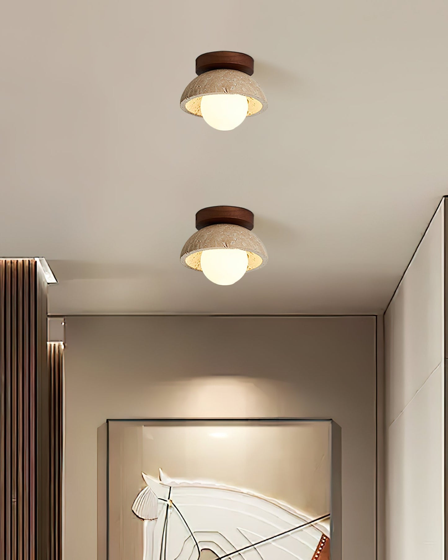 White Marble Indoor Ceiling Light Fixture