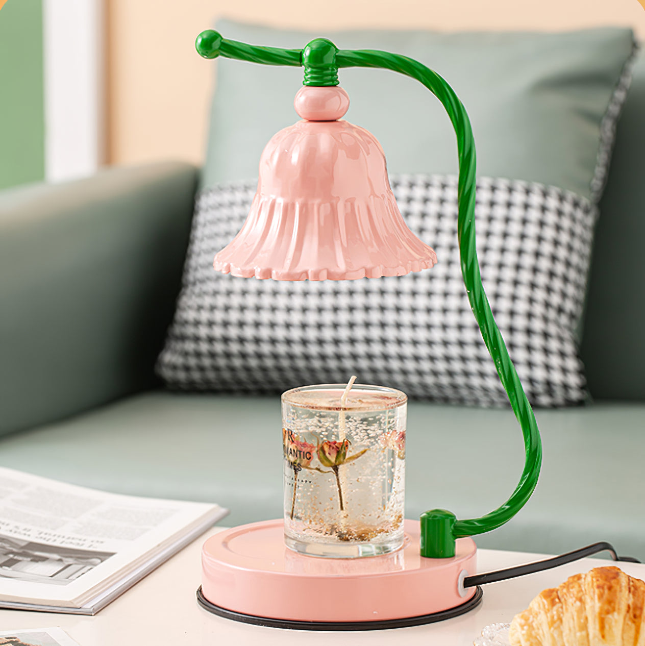 Pretty Pink Glass Desk Lamp
