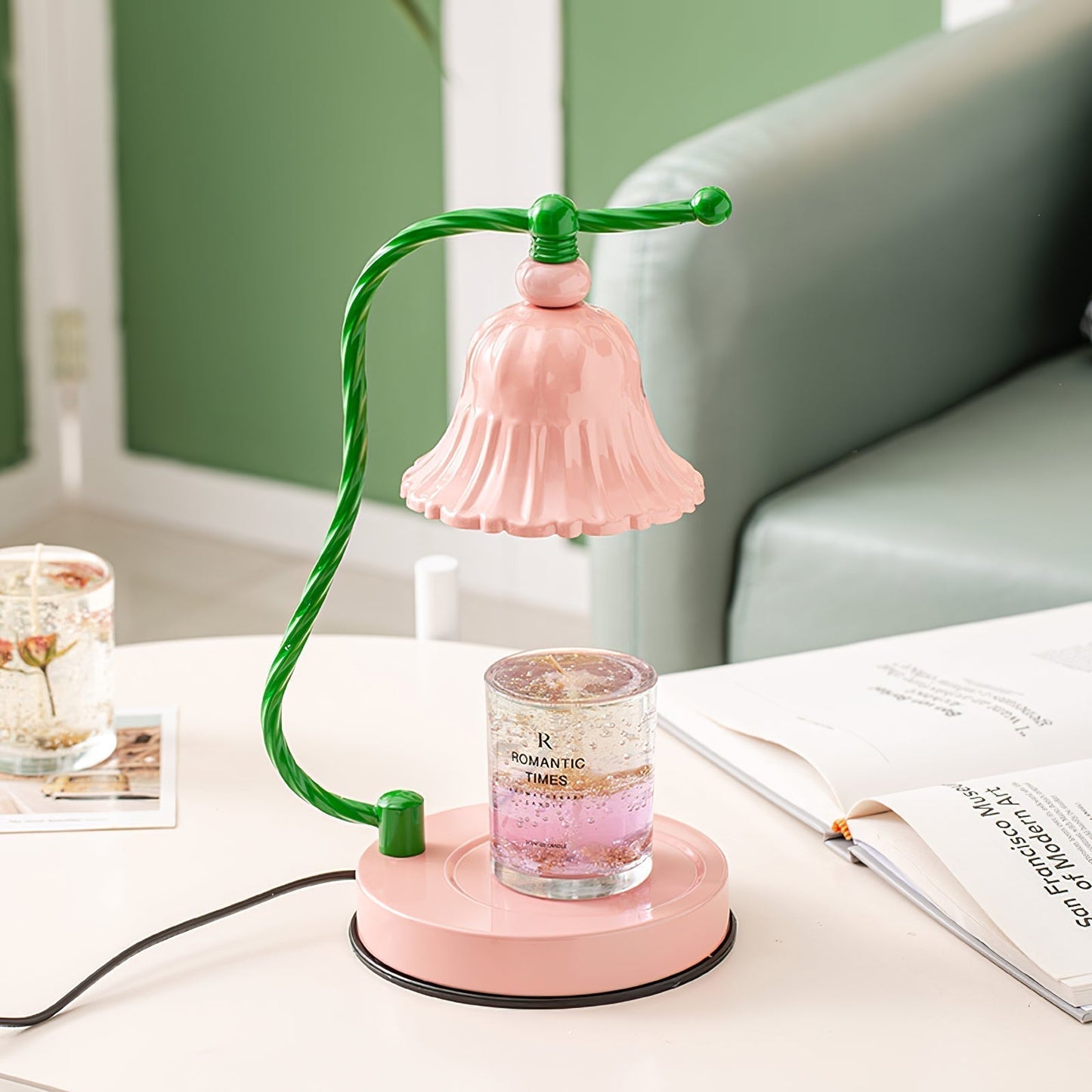 Pretty Pink Glass Desk Lamp