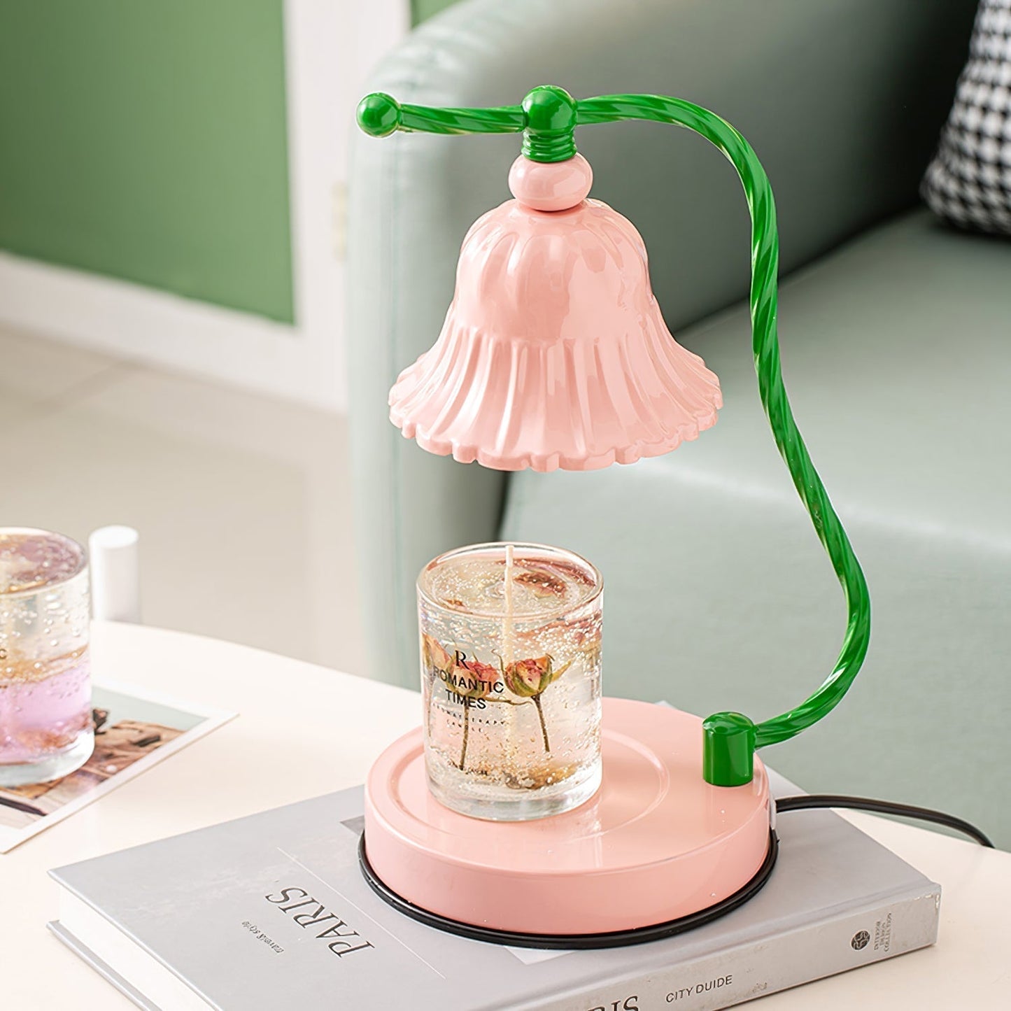 Pretty Pink Glass Desk Lamp