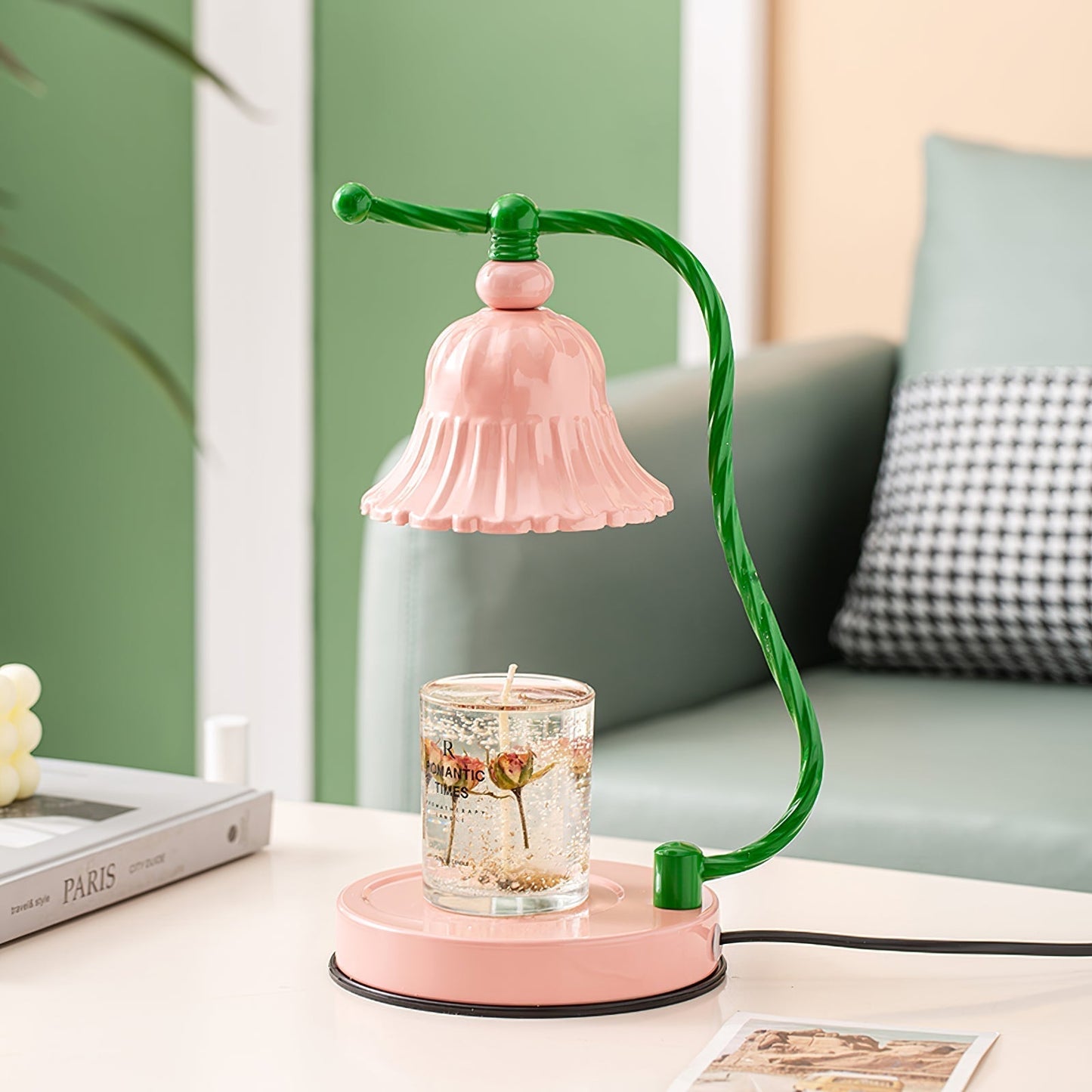 Pretty Pink Glass Desk Lamp