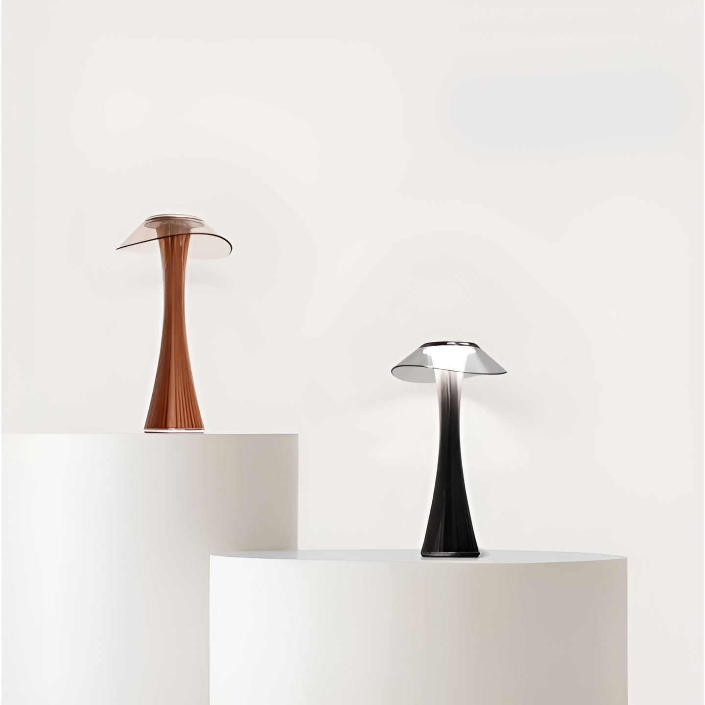 Elegant Glass Bedside Table Lamp with USB Rechargeable Base