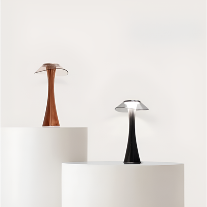 Elegant Glass Bedside Table Lamp with USB Rechargeable Base