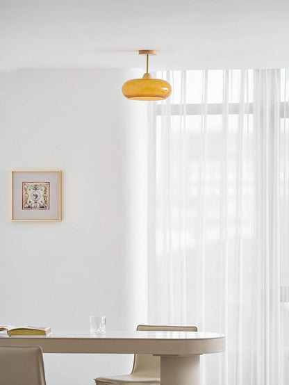 Warm Wooden Glass Pendant Light Fixture