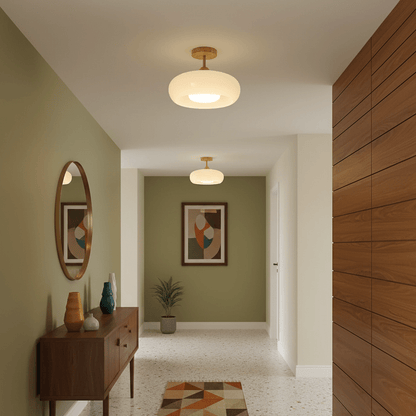 Warm Wooden Glass Pendant Light Fixture