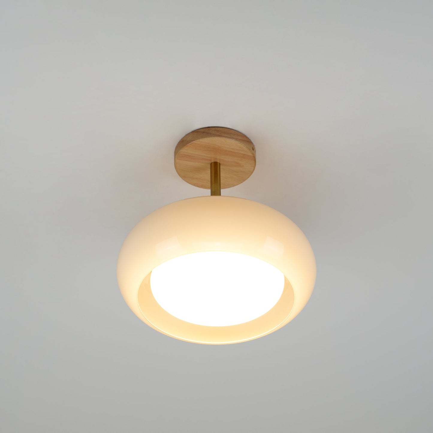 Warm Wooden Glass Pendant Light Fixture