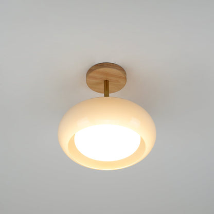 Warm Wooden Glass Pendant Light Fixture