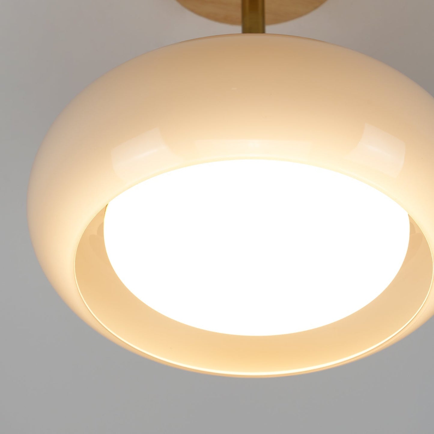 Warm Wooden Glass Pendant Light Fixture