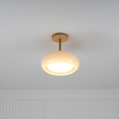 Warm Wooden Glass Pendant Light Fixture