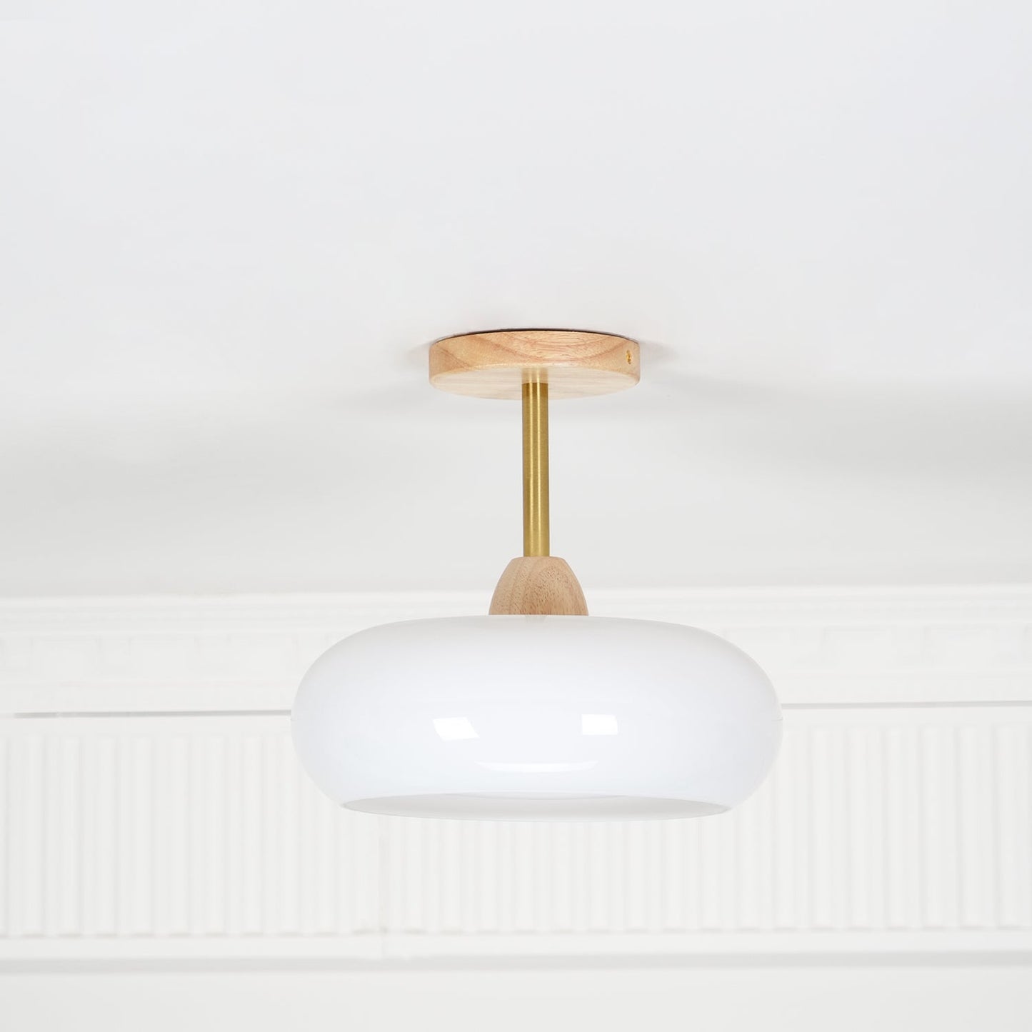 Warm Wooden Glass Pendant Light Fixture