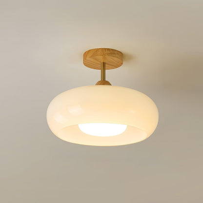 Warm Wooden Glass Pendant Light Fixture