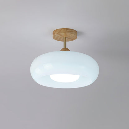 Warm Wooden Glass Pendant Light Fixture