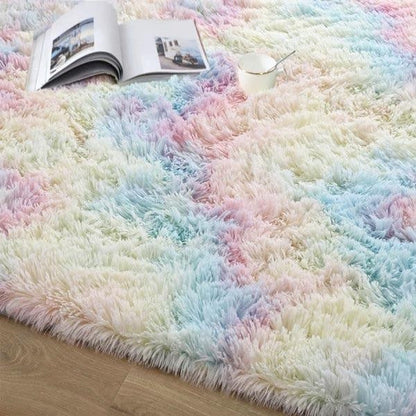 Soft Vibrant Multicolor Shag Rug