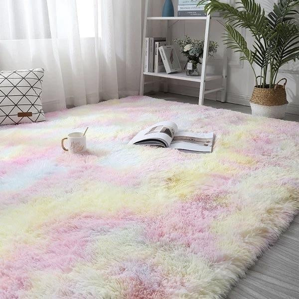 Soft Vibrant Multicolor Shag Rug