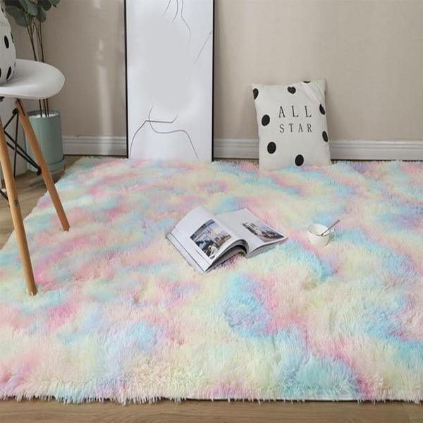 Soft Vibrant Multicolor Shag Rug