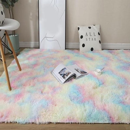 Soft Vibrant Multicolor Shag Rug
